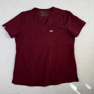 Figs womens Catarina One-Pocket Scrub Top maroon technical collection size L